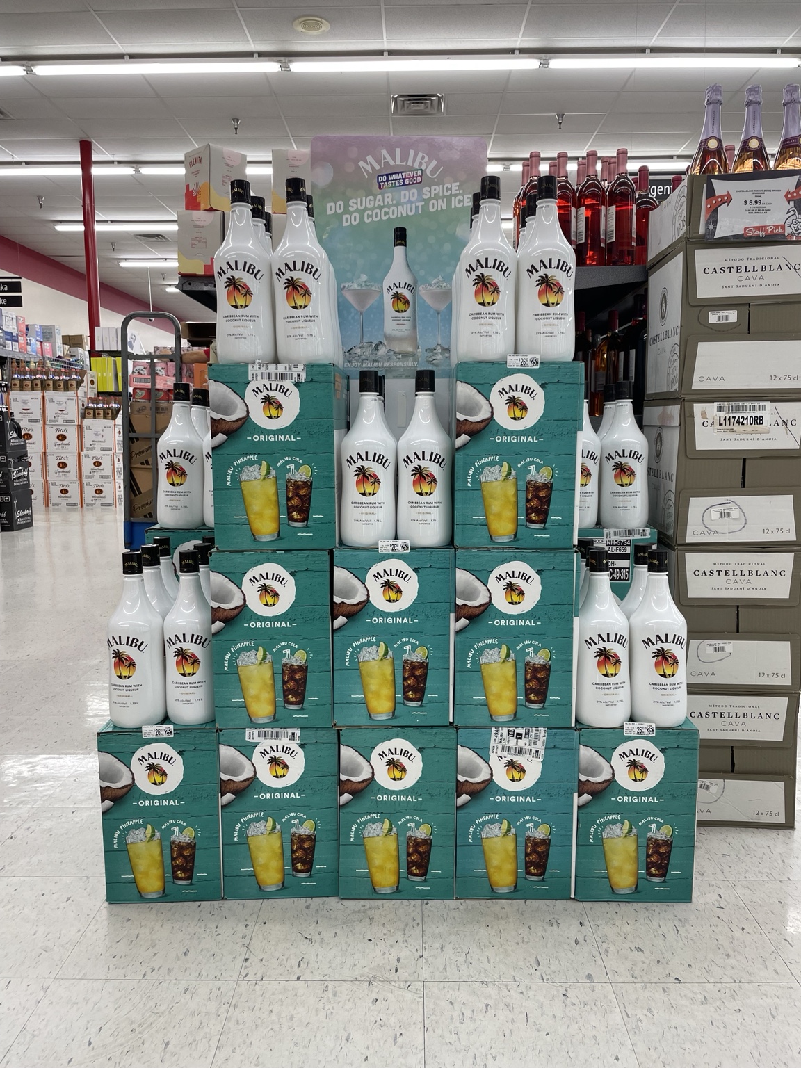 1953 Tequila case display in a Houston retailer