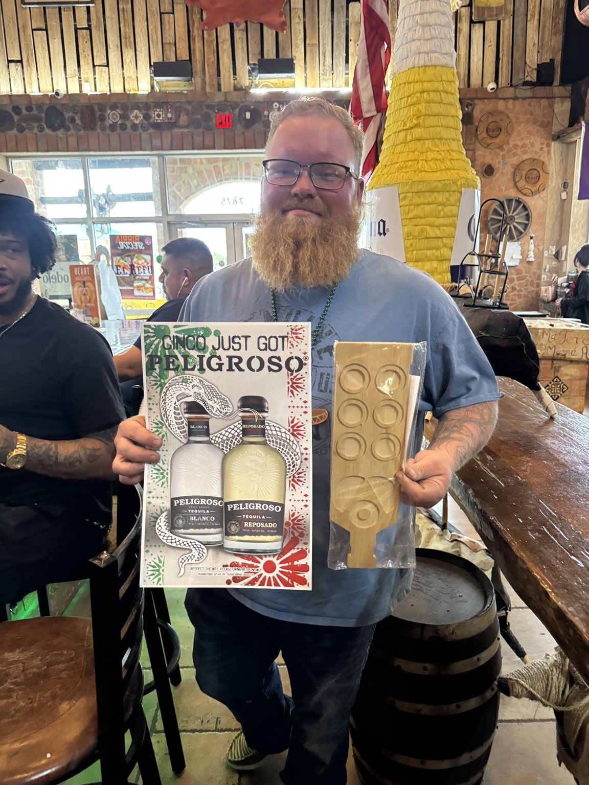 Guest participating in a Peligroso on-premise promotion