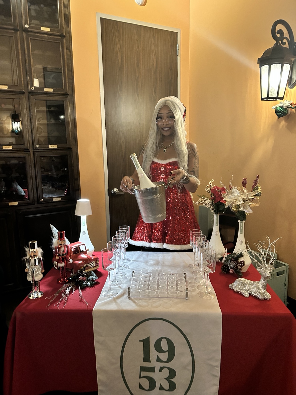 Brand ambassador presenting 1953 Tequila at a private holiday event